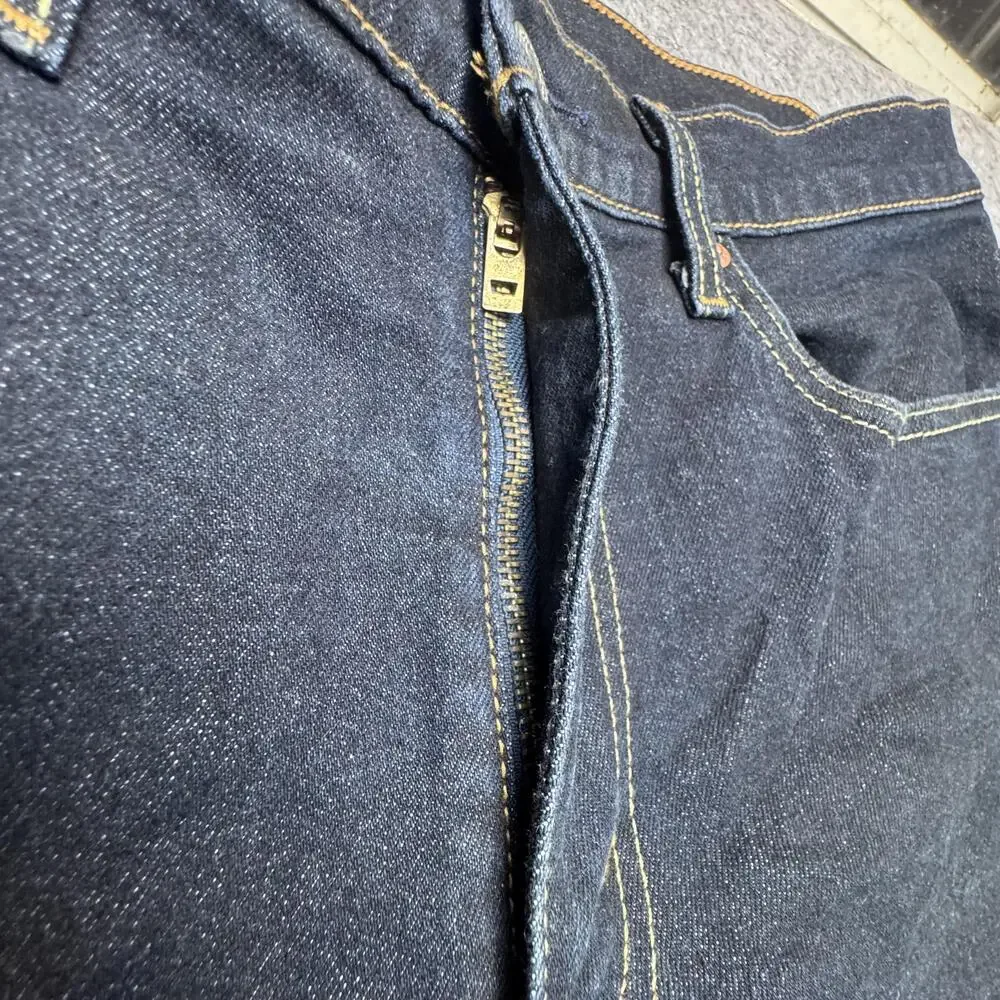 Levi's 502 Jeans Mens 34x31 Blue Dark Wash Tapered Leg Stretch Denim Pants